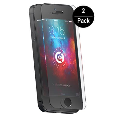 2 Pack cTRON21 iPhone SE 5S 5 5C Tempered Glass Screen Protector