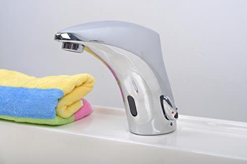 Gangang Chrome Plated Cast Brass Cold&Hot Sensor Tap Bathroom Wash Basin Water Mixer Sink Faucet DC