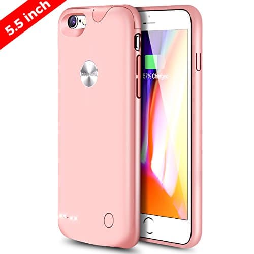 iphone 6 Plus 6s Plus Charger Case DOGIDOLI 3000 mAh Ultra Slim Extended Battery Case Portable Charging Case for Apple iPhone 6 Plus 6s Plus 5.5 inch (Goldenrose)