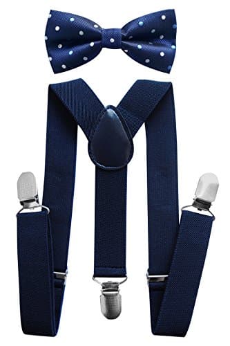 axy Y-shape children’s braces with bow tie set – 3 extra strong clips, plain colours HTK25-3