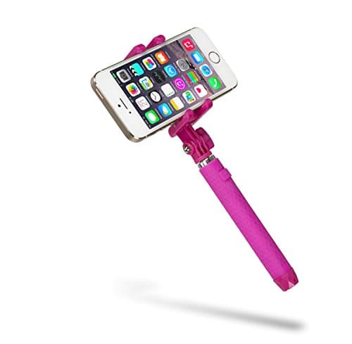 Kitvision Pocket Bluetooth Selfie Stick with Mirror - Pink