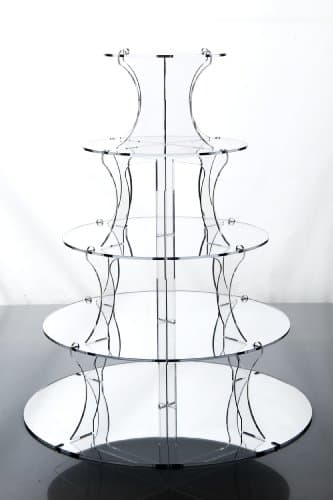 5 Tier Round Mirror Acrylic Cupcake Stand