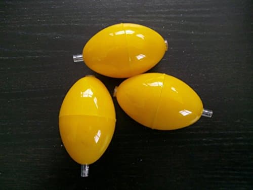 SET OF 3 OVAL IN-LINE BUBBLE FLOATS SMALL 30mm YELLOW