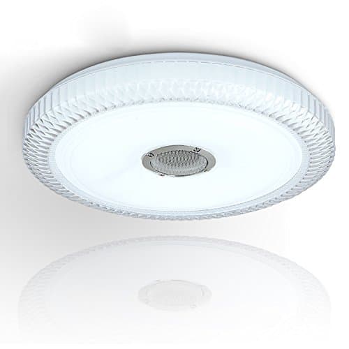 Bluetooth Music Ceiling Lamp, LED smartphone app control dimming palette room bedroom study stereo lamp, white crystal