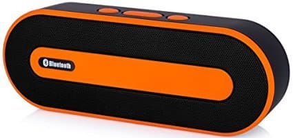 Bluetooth Speaker, Surround Sound Mini Portable Bluetooth Speakers Stereo Wireless Speakers, Built-in 2200 mAh Rechargeable Battery, 10 Hours Playtime with Powerful Sound for Smartphone / Tablets / Laptops (Orange)