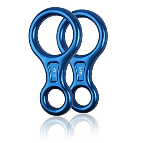 Yoport 2 Pack 35KN Super 8 Belay Device Titan Figure 8 Descender for Climbing