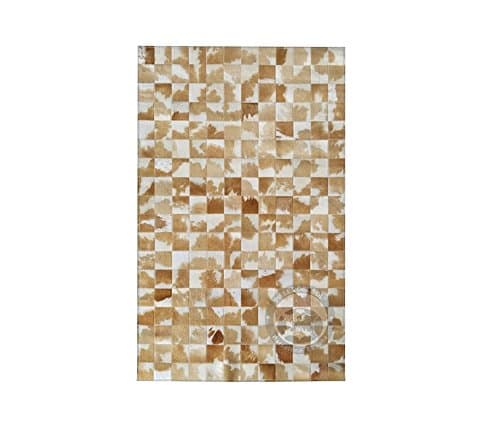 Sunshine Cowhides Cowhide Rug Patchwork Beige & White - Premium Quality from Pieles del Sol (4x6' 120 x 180 cm)
