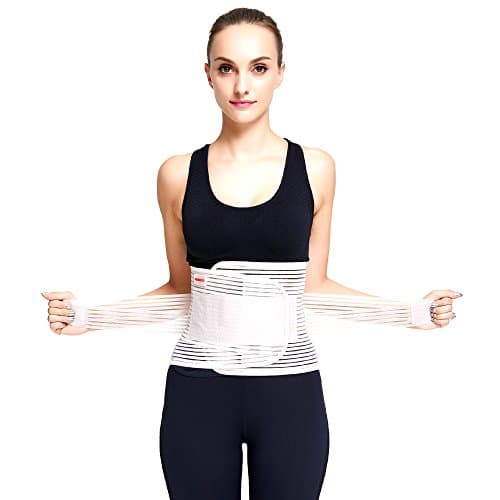 UDOARTS Lumbar Support Back Brace with Dual Adjustable Straps, Breathable Mesh Panels and Removable Medical Plastic Splints