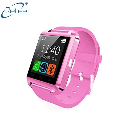 Relee Bluetooth Smart U8 Wrist Watch Phone Mate with Iphone Android Samsung HTC LG (Pink)