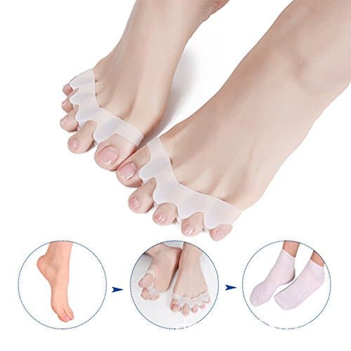 iropro 1 Pair Gel Bunion Corrector Toe Protector Straightener Seperators Spreader White