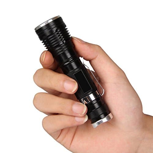 Mini 12cm 1200LM CREE Q5 LED Bulbs Zoomable Adjustable Focus Handheld Portable Tactical Flashlight Torch Alluminum Alloy Material 3 Flash Modes Water Resistant M490-01