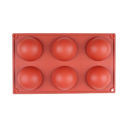 LeMarle 6-Cavity Silicone Mold Large Half Circle Dome Delicate Chocolate Jelly Desserts Baking Tray