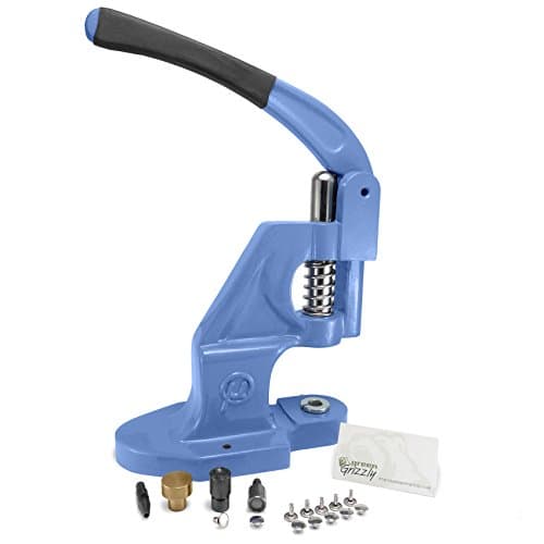 Green Grizzly Starter set 7 mm double cap rivets - hand press, tool and initial supplies S027 - 7 mm nickel