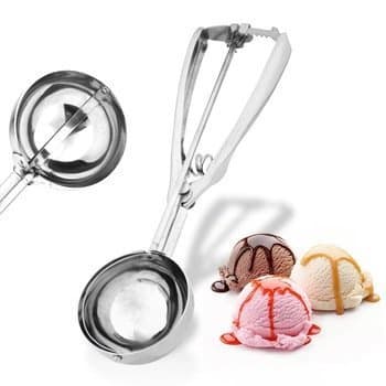 6cm Stainless Steel Ice Cream Scoop Spring Handle Ice Cream Mashed Potato Cookie Scoop Spoon Cooking Tools