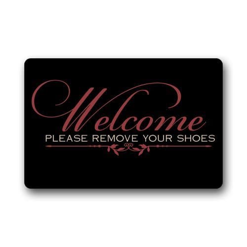 Custom Machine-washable Door Mat Welcome Please Remove Your Shoes Indoor/Outdoor Decor Rug Doormat (30"x18",L x W)