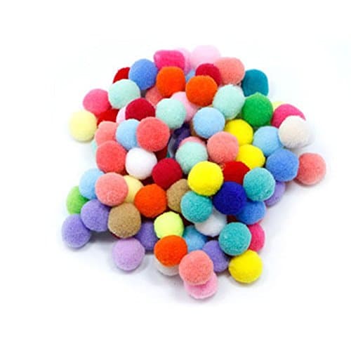 100pcs Pom Poms Pompoms Fluffy Balls Craft Assorted for Scrapbooking Sewing Modal Making (1cm)
