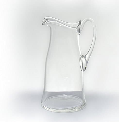 SOLAVIA Clear Glass Hand Crafted Jug and Handle 26 cm high 2.5 L Bistro Serving Drinks Jug