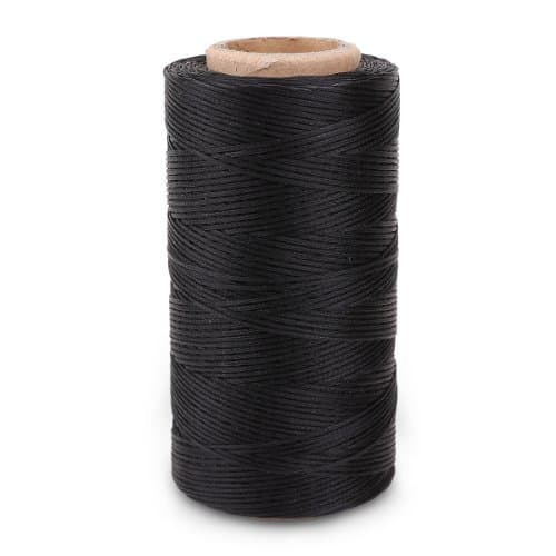 Black 260m Yards 0.8mm Leather/CANVAS Sewing Waxed Flat Thread For LeatherCraft DIY