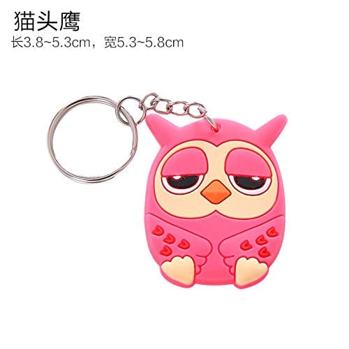 XIAMUO-Daily necessities Three-dimensional Creative Cartoon soft plastic keychain key ring lovely personality hanging a car key chain international gift of the owl