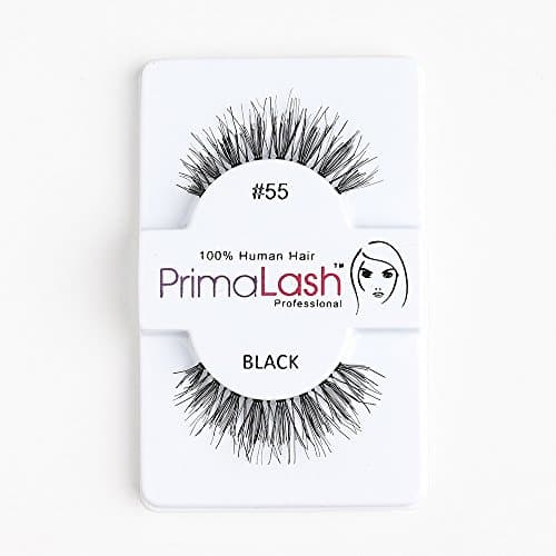 100% Human Hair False Lashes by PrimaLash Professional STYLE 55- Handmade Strip Lashes