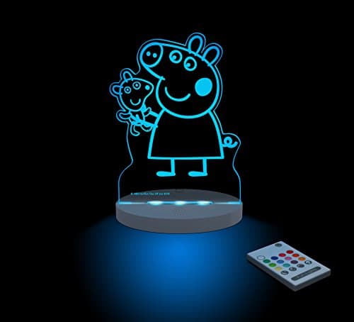 funlights Peppa Pig & Teddy Baby Multi-Coloured LED Lamp with Remote Control. Choose the Color, Intensity, Timer, Arco-Iris and much more.