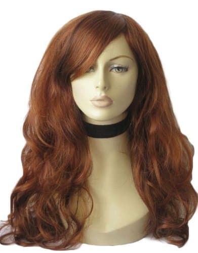 An Extra Long Red & Auburn Wig With Blonde Highlights: Freya 250g