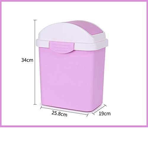 Trash can,Plastic waste bins Rectangle Rocker cover Living room Restroom-A