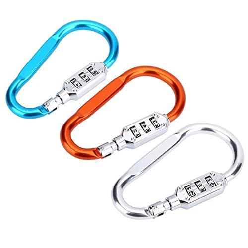 Banana Heaven 1 Pack Random Color 3 Digits Combination Lock Suitcase Luggage Carabiner Climbing Travel Travel Padlock
