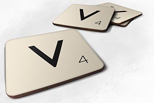 Letter "V" Scrabble Inspired Tile Letter Novelty Game Fun Gift Tea Coffee Cup Mug Coaster - iCaseCreative