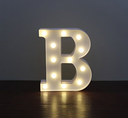 LED Letter Lights Alphabet Plastic Lamp Warm White Letters Marquee Sign Shape Xmas Wedding Propose Christmas Room Party Bar Cafe Bedroom Decoration B By Pauline