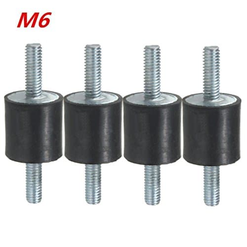 4 x M6 Rubber Double Ends Screw Anti-Vibration Mount Pump Silent Block 20 x 20mm