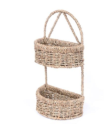 LU Living Room Bathroom With Double Deck Hanging Straw Basket ( Color : 4 )