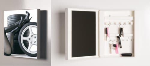 Decorative Key Cabinet / Key Box "Hot Wheel", Mirror Inside, Steel