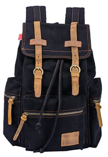 SAIERLONG Men's And Women's Backpack black Canvas