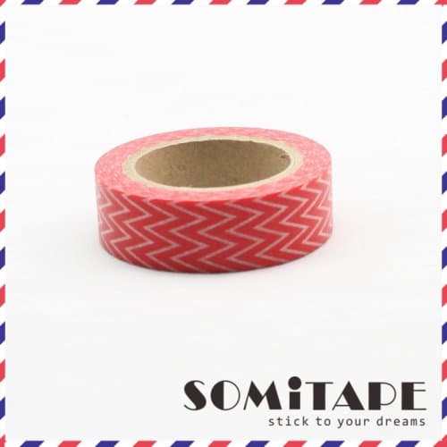 Red Thin Zigzag Washi Tape, Craft Decorative Tape