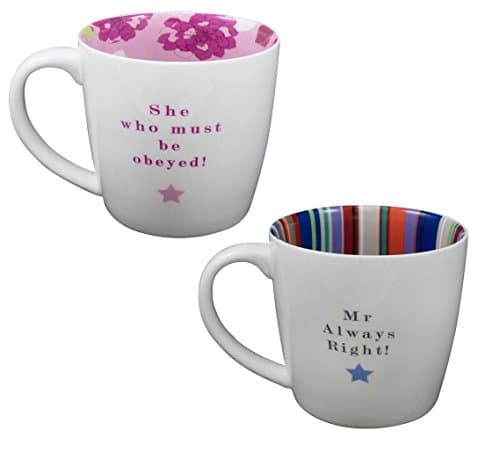 Inside Out Coffee Mug - His and Hers Mugs - Gift For Couples Mug Set (Set 2 x Mugs)
