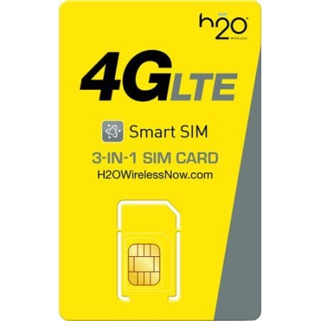USA H2O Wireless Triple Cut Nano/Micro/Standard SIM Card w/ $30 1-Month Plan Call/Text/Data