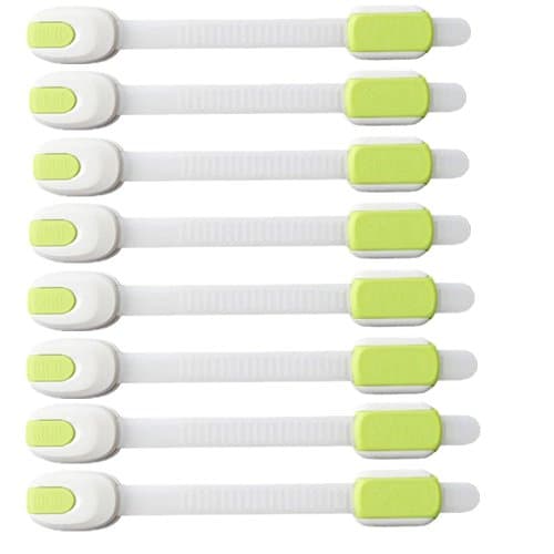 Adjustable Baby 3M Adhesive Safety Locks Safety Locks Locks to Lock Baby's Child Locks for Cabinets, Drawer, Household Appliances, Toilet Seat, Refrigerator, Locker Locker (baby safety locks-Green)