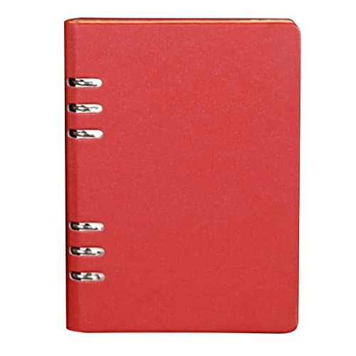 Notebook A5 Leather, kokeo 200 Page Vintage Refillable Loose 6 Rings Notebook with Hard Cover Diary Bussiness Red