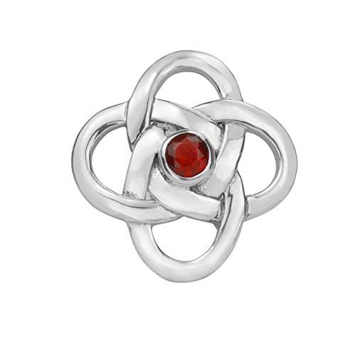 Celtic Silver Brooch with a Garnet colour stone