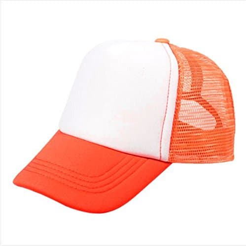Starworld Unisex Baseball Golf Mesh Cap / DIY Customized Hat for Men Women Rapper Trucker Snapback / Orange