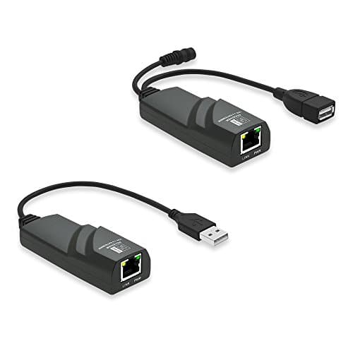 IIEasy Driver Free 50 Meter USB 2.0 Over Cat 6 Extender / Extension with UK Power Adapter - Connect USB 2.0 Devices Away from Your Computer over Cat 6 (50m)