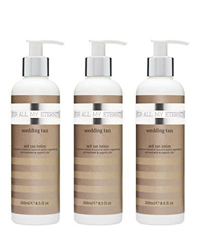 Bridal Self Tan Pack - 3x For All My Eternity Wedding Tan Luxury Natural Self Tanner Lotion 250ml Made for Brides and Bridesmaids who want a flawless Sunless Tan on their Wedding Day - Perfect for Face and Body