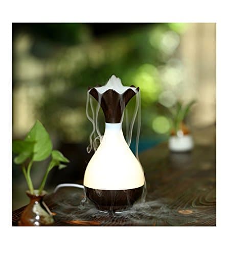 BiilyLi Air humidifier USB diffuser Ultrasonic Aromatherapy essential oil humidifier air Aroma mist maker Fogger purifier steam atomizer LED Night Light (Wood grain 1)