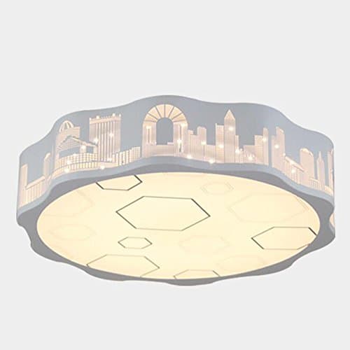 Modern simplicity LED acrylic shade high permeability of the patchwork circular iron remote control lamps bedroom living room roof top restaurant lighting / 43cm 54cm-43cm ) ( Color : promise cover strips