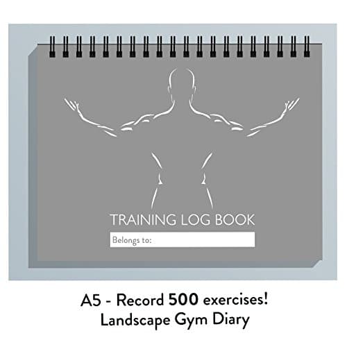 MENS GYM TRAINING DIARY, EXERCISE JOURNAL, LOG BOOK,REPS, WEIGHTS (GREY)