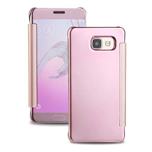 Samsung Galaxy A5 2016 Case, XMTIKO PC Luxury View Mirror Flip Case For Samsung Galaxy A5 (2016) /Galaxy A510 (Rose Gold)