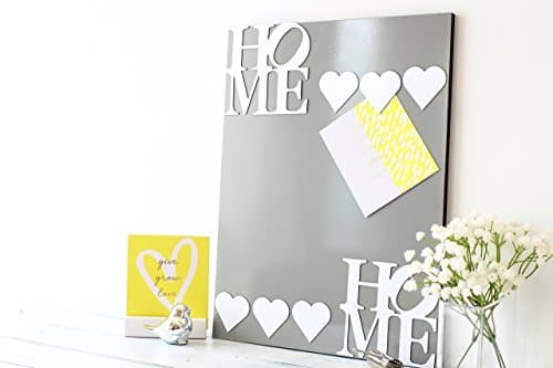 Kitchen magnetic Notice board, memo, Small or Large, 20 colours, 2 sizes, Heart Magnets, Portrait or Landscape (M6)