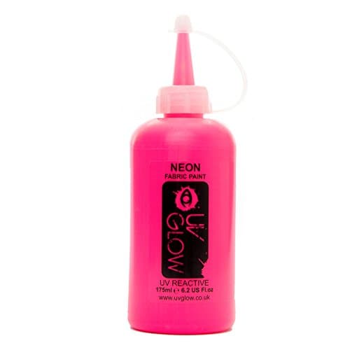 UV Glow Neon Fabric Paint - 175ml Bottles (Pink)