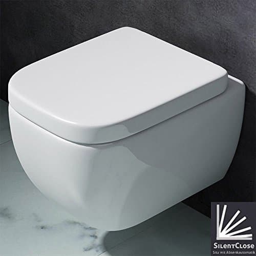 Durovin Bathrooms Aachen 101 48310 Ceramic Wall Hung White Gloss Square Shaped 345mm x 500 x 400 (WxDxH) Rimless Design